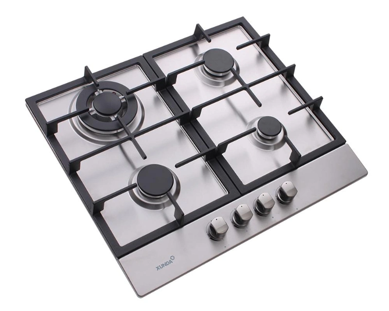Stainless Steel Built in Gas Hob 4 Burners Lotus Flame Kitchen Gas Cooking Hob Cooking Stove