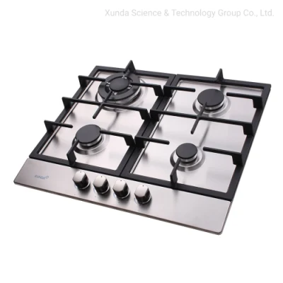 Stainless Steel Built in Gas Hob 4 Burners Lotus Flame Kitchen Gas Cooking Hob Cooking Stove