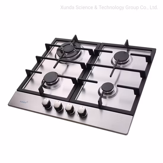 Stainless Steel Built in Gas Hob 4 Burners Lotus Flame Kitchen Gas Cooking Hob Cooking Stove